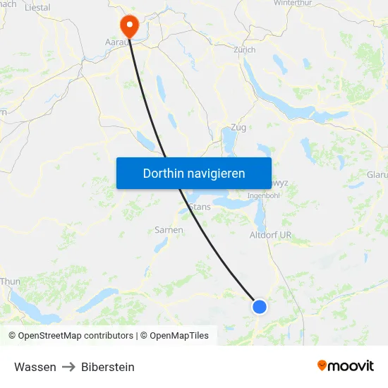 Wassen to Biberstein map