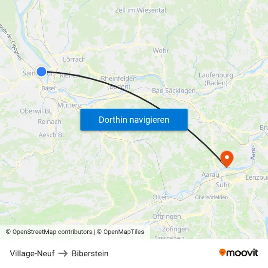 Village-Neuf to Biberstein map