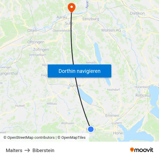 Malters to Biberstein map