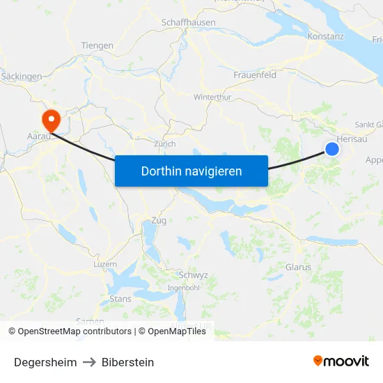 Degersheim to Biberstein map