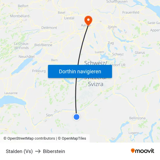 Stalden (Vs) to Biberstein map