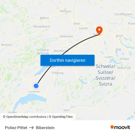 Poliez-Pittet to Biberstein map
