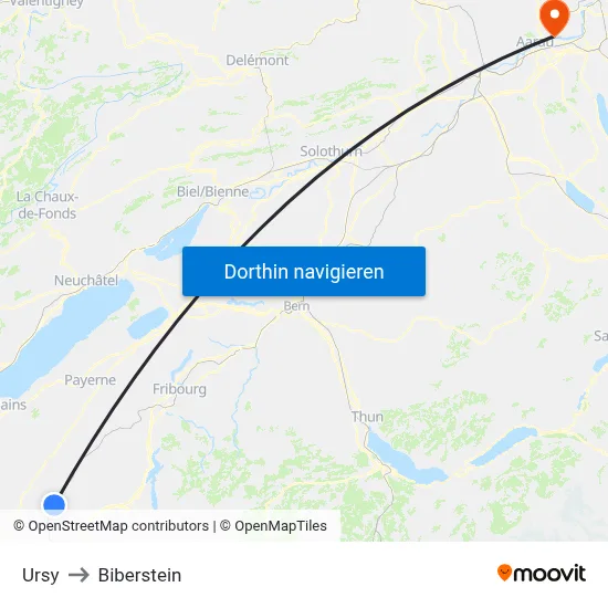 Ursy to Biberstein map