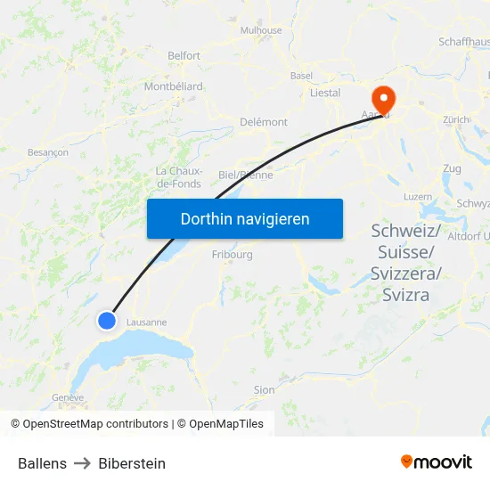 Ballens to Biberstein map