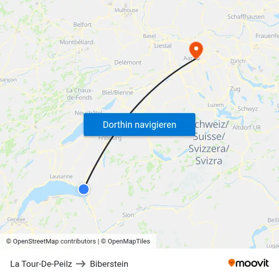 La Tour-De-Peilz to Biberstein map