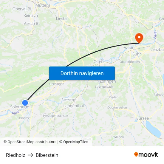Riedholz to Biberstein map