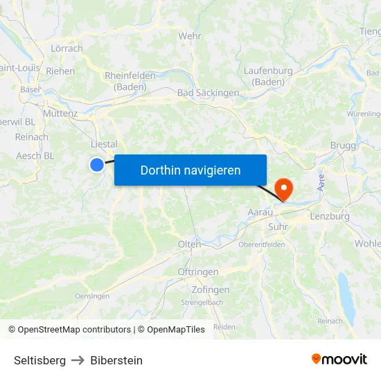 Seltisberg to Biberstein map