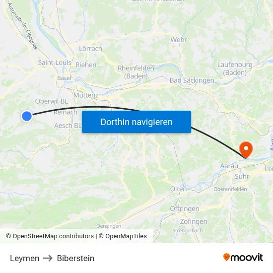 Leymen to Biberstein map