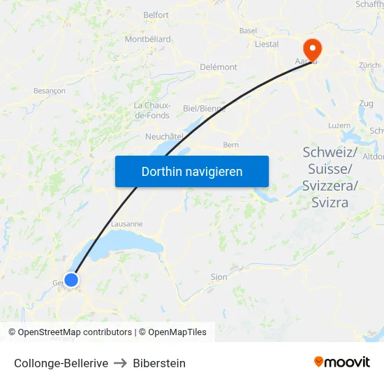 Collonge-Bellerive to Biberstein map
