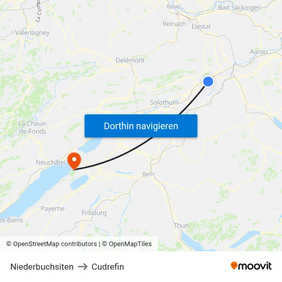 Niederbuchsiten to Cudrefin map