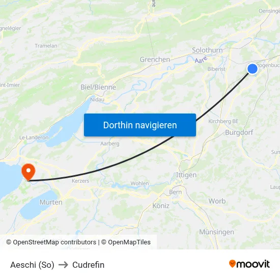 Aeschi (So) to Cudrefin map