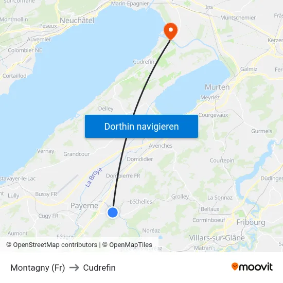 Montagny (Fr) to Cudrefin map