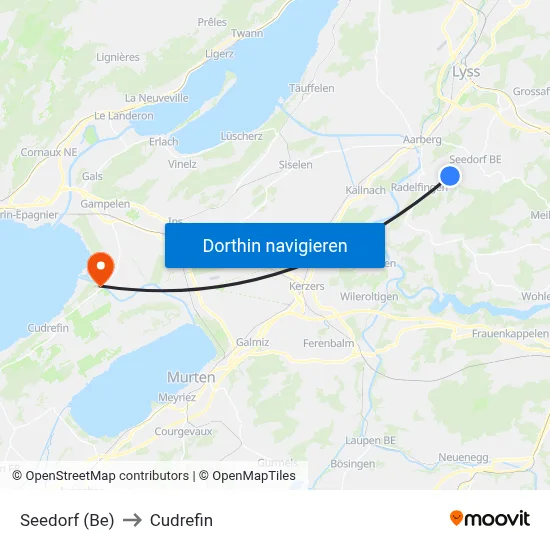 Seedorf (Be) to Cudrefin map