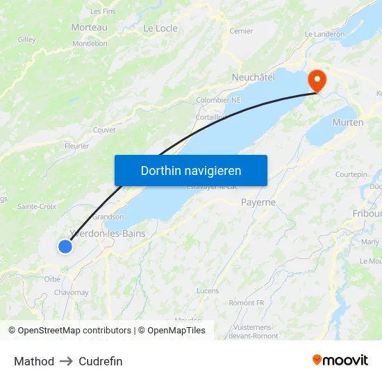Mathod to Cudrefin map