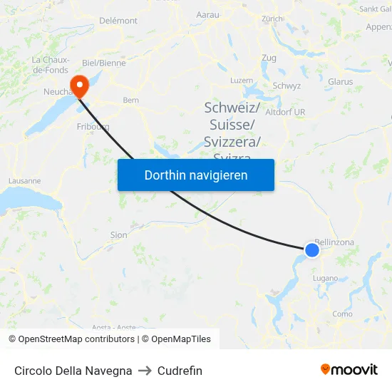 Circolo Della Navegna to Cudrefin map