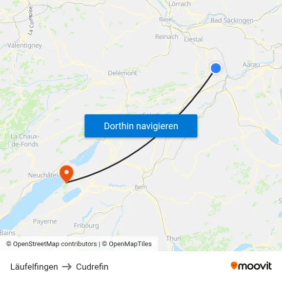Läufelfingen to Cudrefin map
