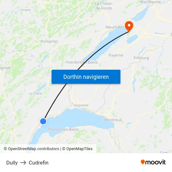 Dully to Cudrefin map