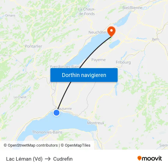 Lac Léman (Vd) to Cudrefin map