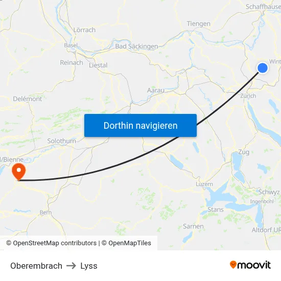 Oberembrach to Lyss map
