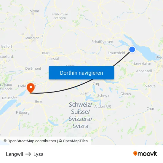 Lengwil to Lyss map
