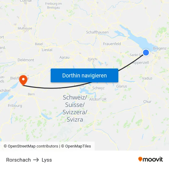 Rorschach to Lyss map