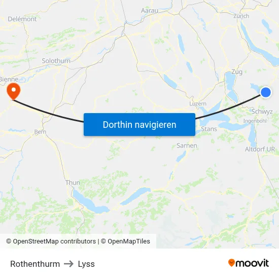 Rothenthurm to Lyss map