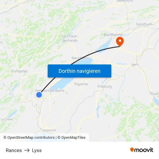 Rances to Lyss map