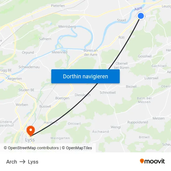 Arch to Lyss map