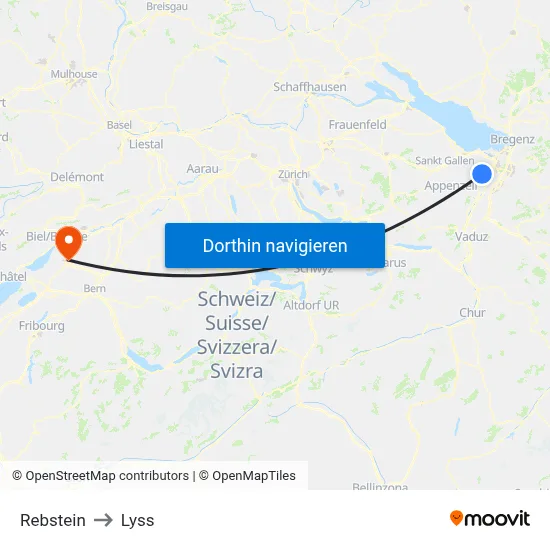 Rebstein to Lyss map