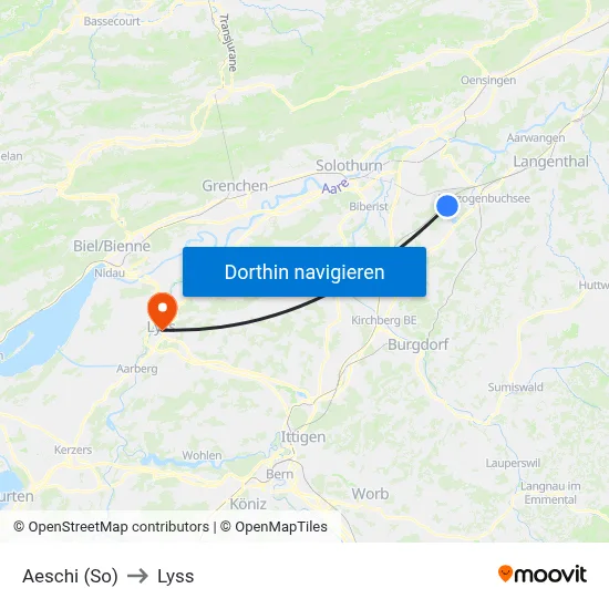 Aeschi (So) to Lyss map