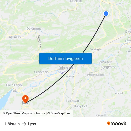 Hölstein to Lyss map