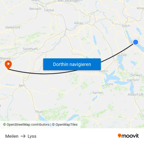 Meilen to Lyss map
