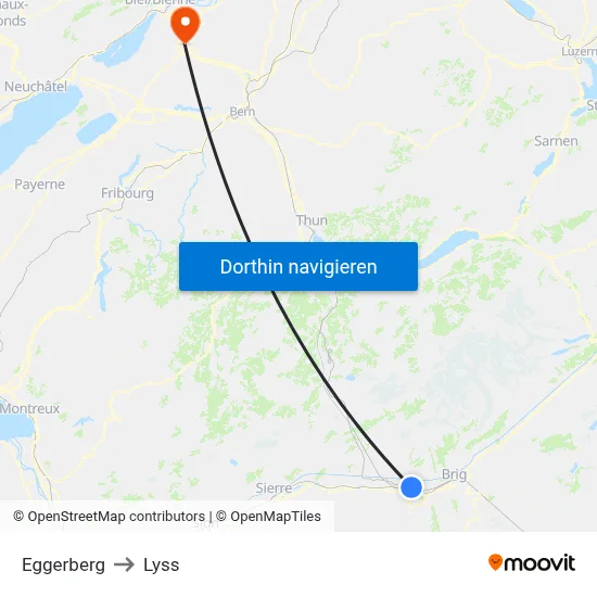 Eggerberg to Lyss map