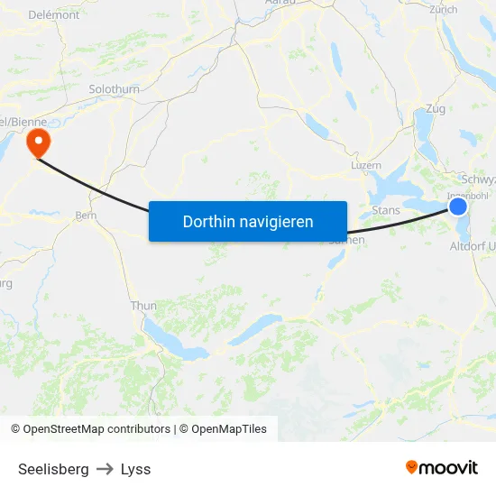 Seelisberg to Lyss map