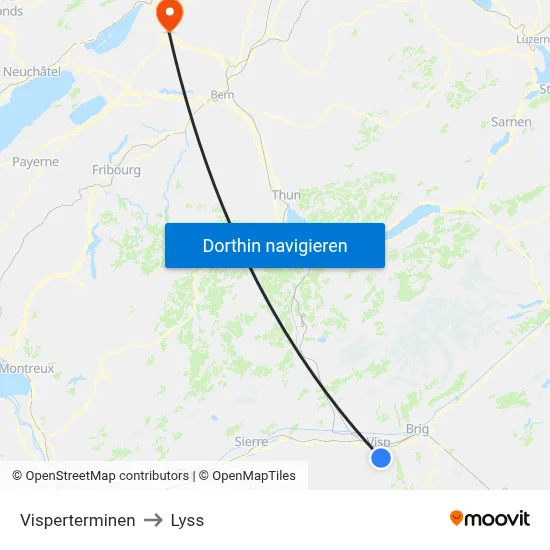Visperterminen to Lyss map