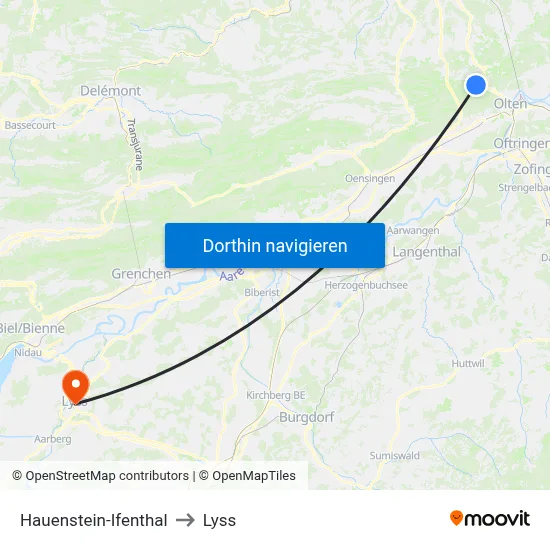 Hauenstein-Ifenthal to Lyss map