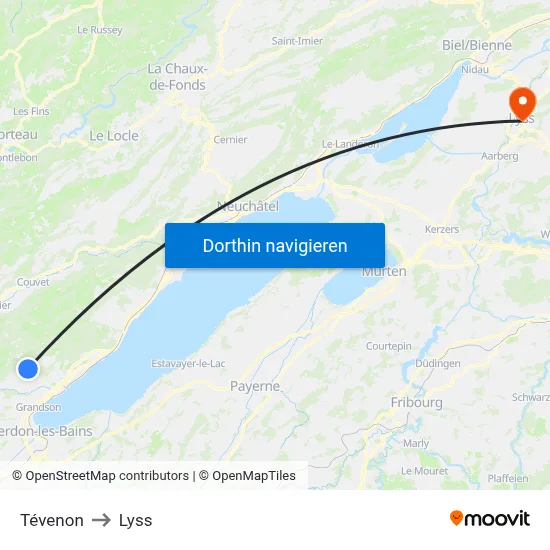 Tévenon to Lyss map