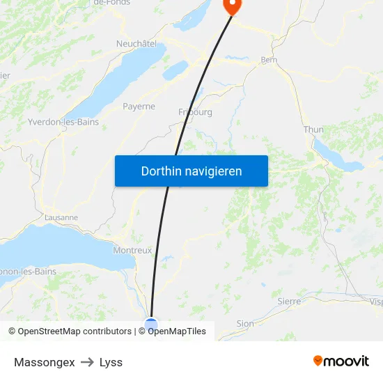 Massongex to Lyss map