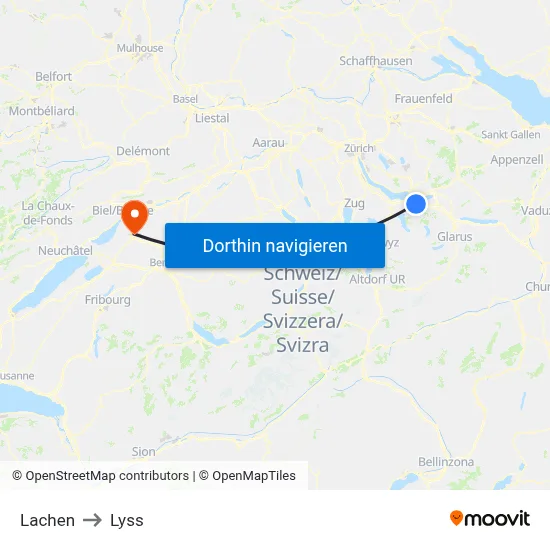 Lachen to Lyss map