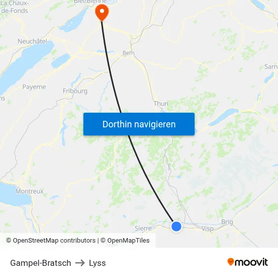 Gampel-Bratsch to Lyss map