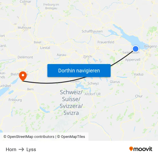 Horn to Lyss map