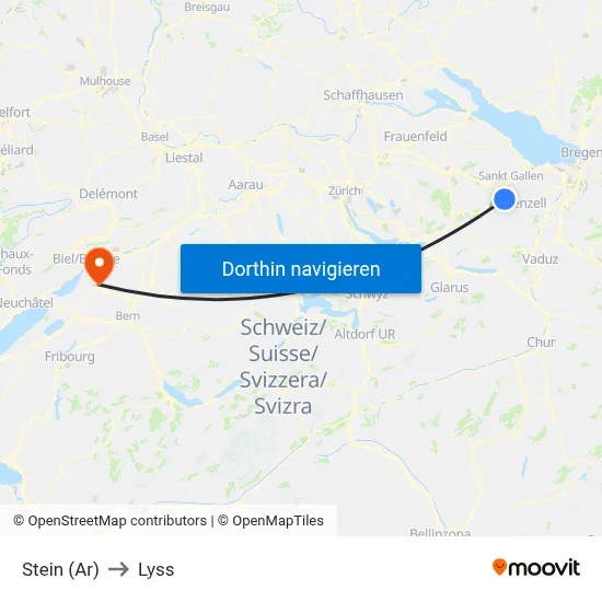 Stein (Ar) to Lyss map