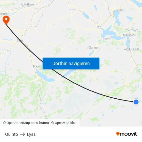 Quinto to Lyss map