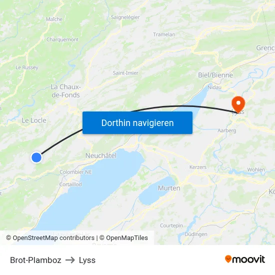 Brot-Plamboz to Lyss map