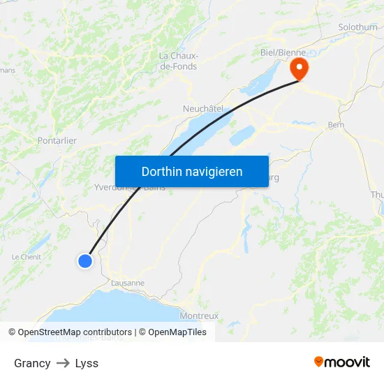 Grancy to Lyss map