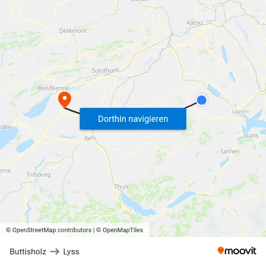 Buttisholz to Lyss map