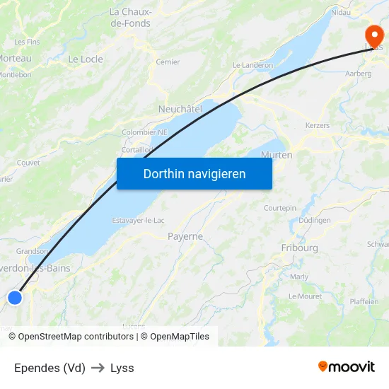 Ependes (Vd) to Lyss map