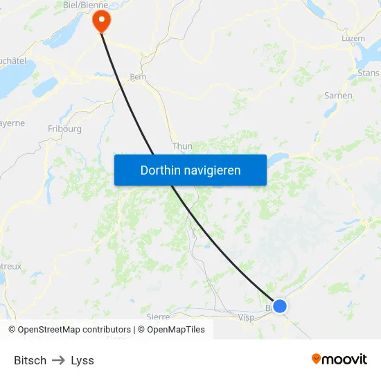 Bitsch to Lyss map