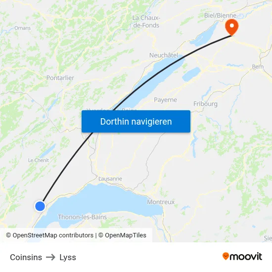 Coinsins to Lyss map