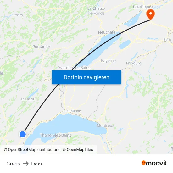 Grens to Lyss map